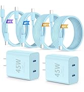 QZIIW iPhone 16 15 Pro Max Charger Fast Charging,45W Dual Port USB C Fast Charger Block [2-Pack] ...