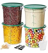 6QT NSF Round Food Storage Containers with Lids: 4 PCS [Total Food Grade][Hot&amp;Cold Resistant] Dou...