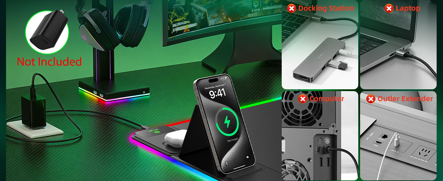 Mouse Pad with Wireless Charging