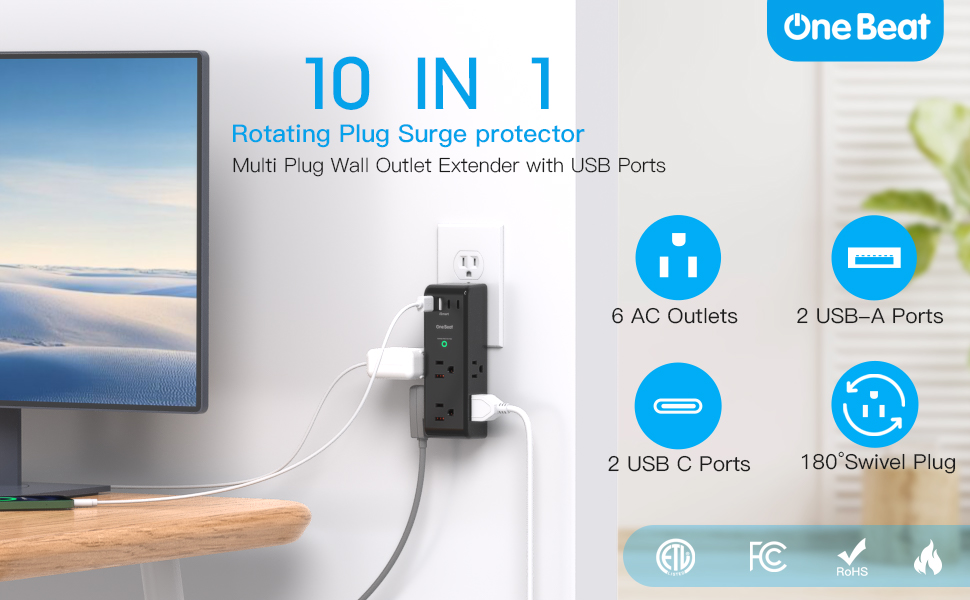 3w6 rotating plug outlet extender