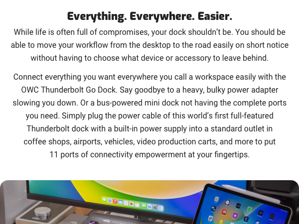 OWC Thunderbolt Go Dock-Everything Everywhere Easier