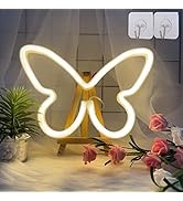 ENUOLI Butterfly LED Neon Decorative Lights, Neon Signs Butterfly Shaped Decor Neon Light,USB/Bat...