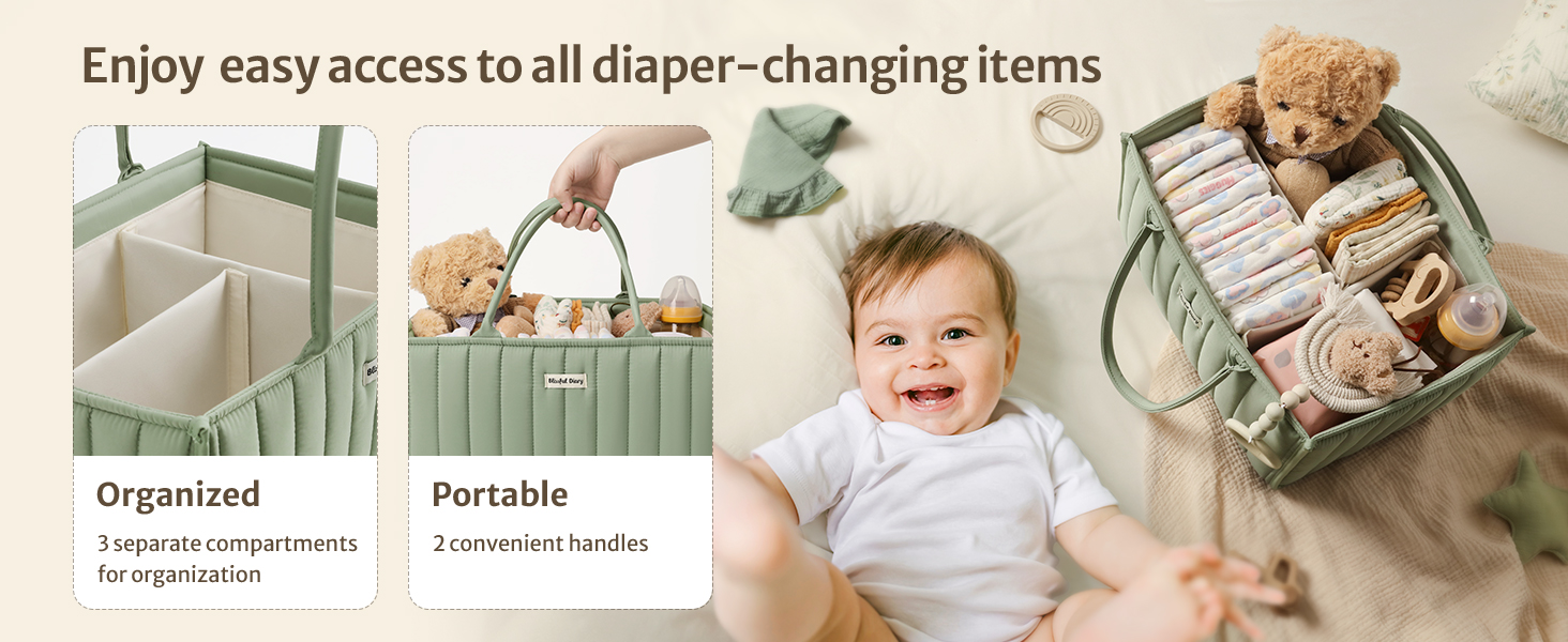 Enjoy easy access to all diaper-changing items