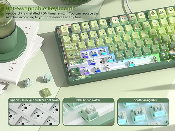 75% Percent Keyboard with Color Multimedia Display Mechanical Gaming Keyboard Cute Hot Swappable