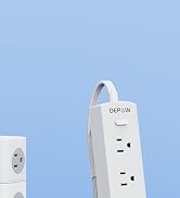DEPOW Surge Protector Power Strip, 3 FT Extension Cord with 6 AC(1625W/13A Outlets 4 USB Ports,10...