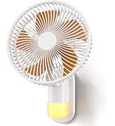 Airbition 10” Wall Mount Fan with Light and Remote Control, 90°Oscillating, 4 Speeds, Timer, Incl...