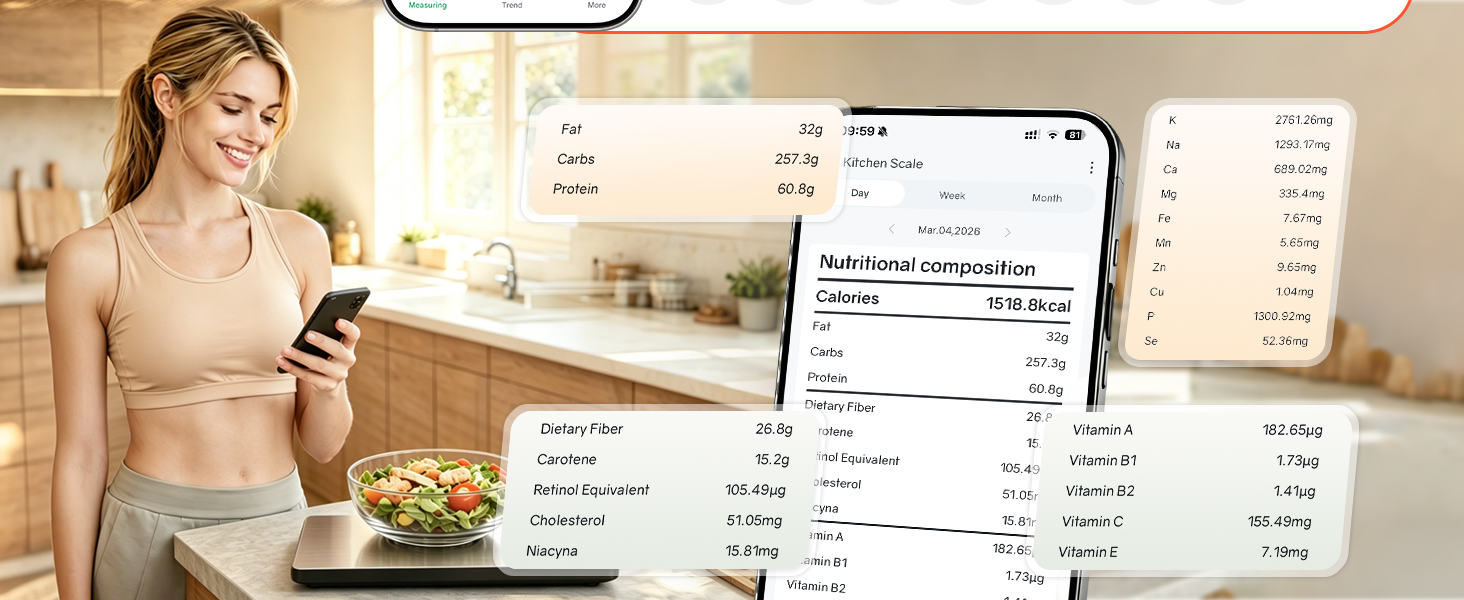 smart food scale with nutritional calculator