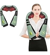 WERTYI Cordless Shiatsu Neck and Shoulder Massager with Heat, Back Massager for Pain Relief Deep ...