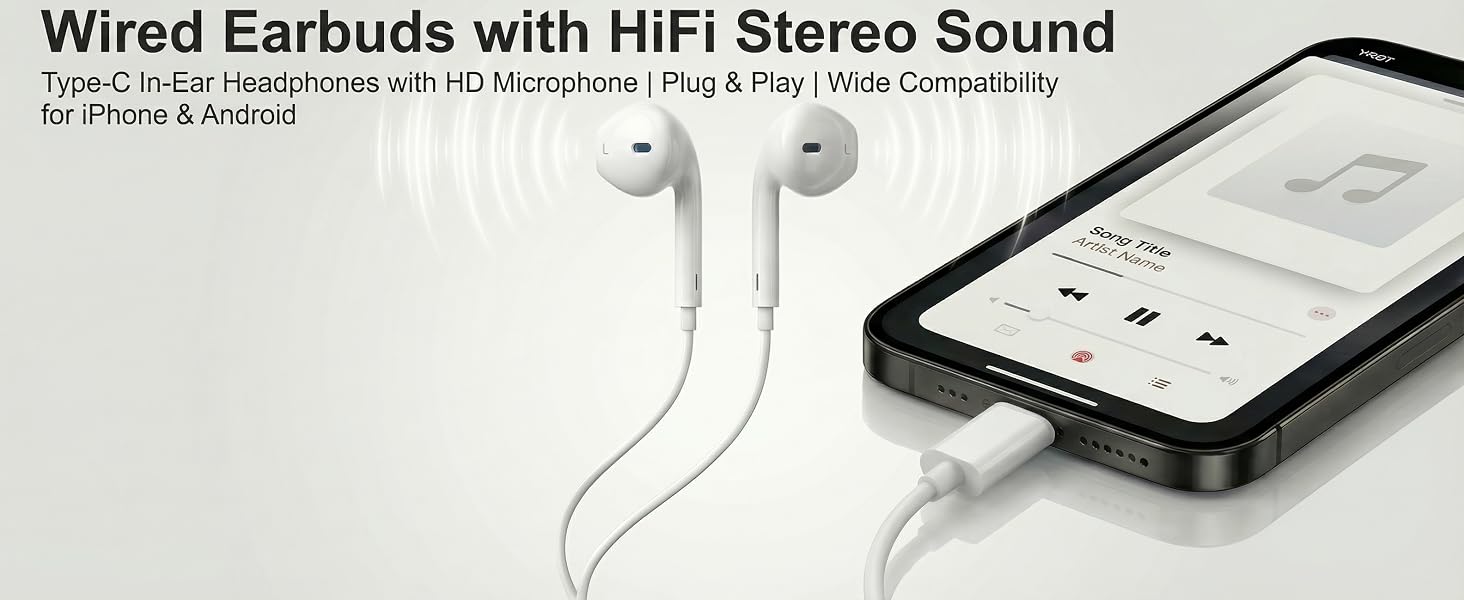 USB C Headphones for iPhone 17