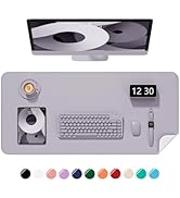 Niniubye Desk Pad, 35.5" x 17" PU Leather Non-Slip Desk Mat Large Mouse Pad for Desktop, Waterpro...