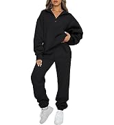 AUTOMET Womens 2 Piece Outfits Long Sleeve Sweatsuits Sets Half Zip Sweatshirts with Joggers Swea...