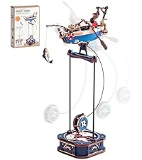 ROBOTIME Dinosaur 3D Wooden Puzzles, Velociraptor Model Kits can Walk, Mechanical Dinosaur STEM Toys...