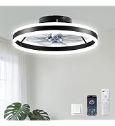 Ceiling Fans with Lights and Remote, 20” Low Profile Ceiling Fan, 2700-6500K Color Temperature, 6...