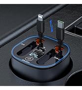 Retractable Car Charger,MQOUNY 100W iPhone Car Charger Fast Charging Cigarette Lighter USB Charge...