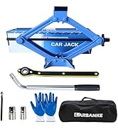 LARBANKE Car Jack Kit, 2.5 Ton (5511lbs), 16.5'' Portable Non-Slip Scissor Lift Jacks, Car Jack 8...