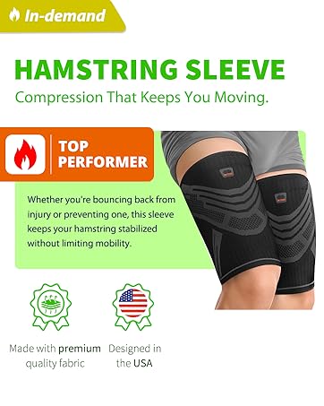thigh hamstring compression sleeves brace for pain relief