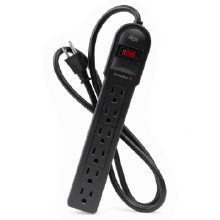 1606-1404 Black Surge Protector Power Strip KMC