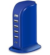 USB Charging Station Upoy, 6 Ports Charging Blocks, USB Power Hub with C Port, Charging Dock for ...