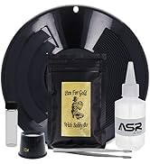 ASR Outdoor Gold Panning Kit with Paydirt Beginner Prospecting Equipment 6pc, Black