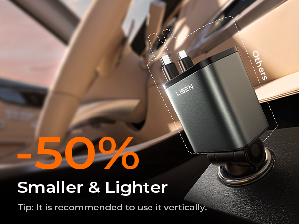 -50% Smaller &amp; Lighter