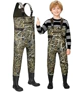Gonex Kids Chest Waders Neoprene Fishing Hunting Waders Waterproof Insulated Rubber Boots for Chi...
