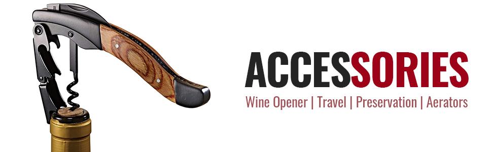 wine accessories, wine bags, travel bags, wine aerators, wine preservation, wine openers, corkscrews