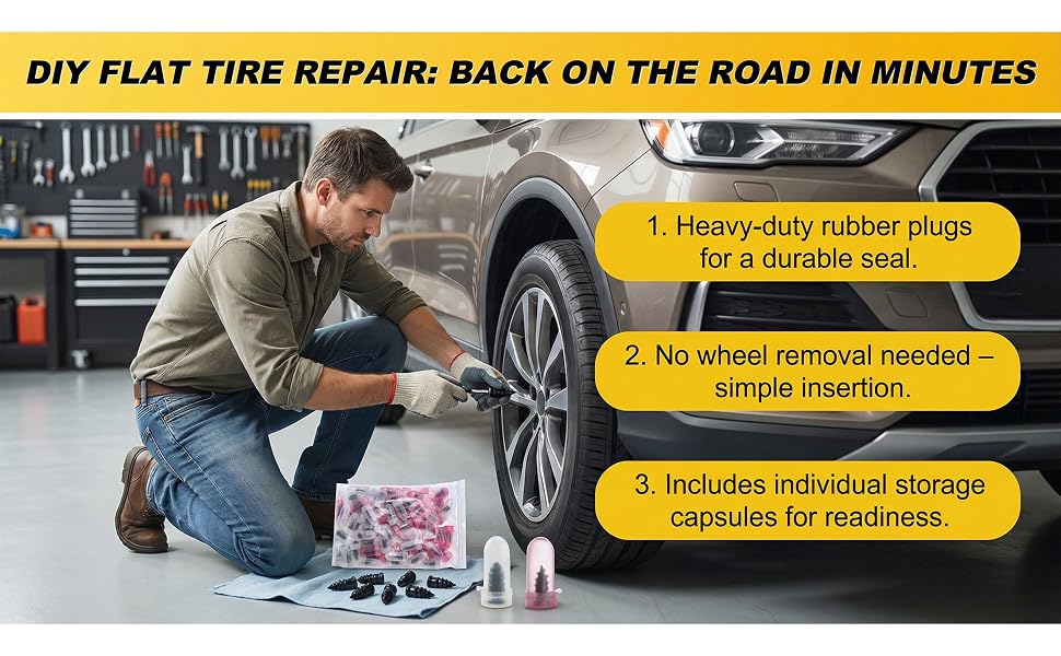 70PCS Tire Repair Rubber Nail