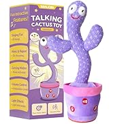 SANJOIN Rechargeable Dancing Talking Cactus Toy for Baby Toddlers, Baby Cactus Toy Volume Adjusta...