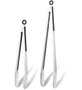 Balamno 16 Inch Extra Long Grill Tongs, 12 Inch Tongs For Cooking And Serving Foods, Premium Stai...