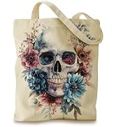 THISFIND Aesthetic Canvas Tote Bag for Women - Sturdy Cloth Cotton Totes Bag with Pattern Shoulde...