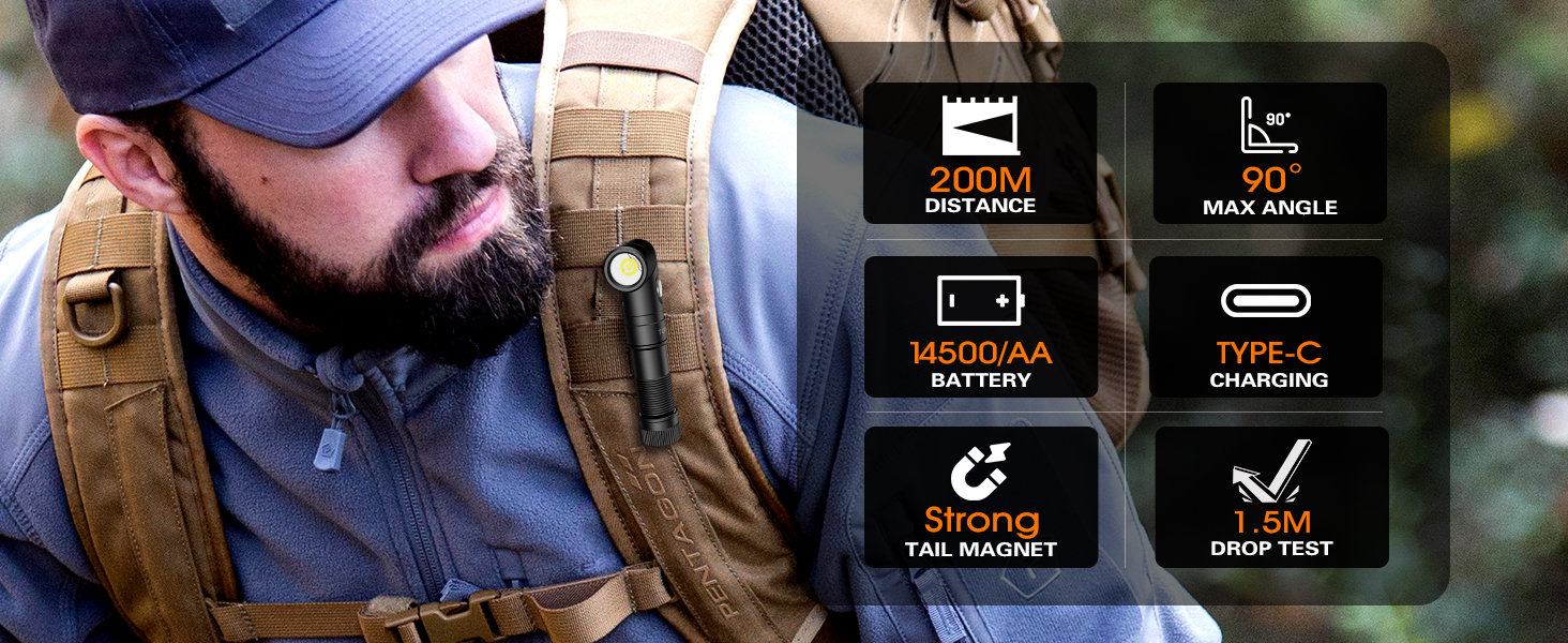 right angle flashlight