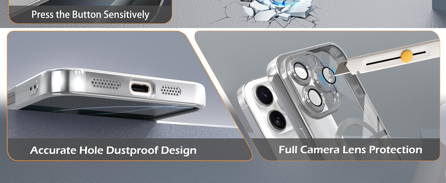 Press the Button Sensitively Accurate Hole Dustproof Design Full Camera Lens Protection