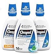 Orajel Nonseptic Mouth Sore Rinse 16oz, Soothing Mint Flavor, Provides Pain Relief, Promotes Heal...