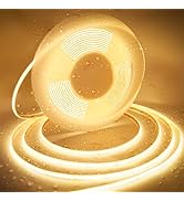 AXMOTUT 16.4ft COB LED Strip Lights Waterproof IP68, 2700K Warm White Outdoor 24V Dimmable Silico...