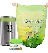 Compostable Bags,Trash bags 13+ gallon tall kitchen, Compostable Trash Lawn &amp; Leaf Yard Waste Bag...