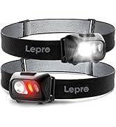 Lepro LED Headlamp Flashlights, 1500Lux Head Lamp with 6 Lighting Modes and Red Light, IPX4 Water...
