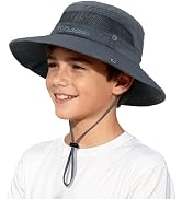 Kids Sun Hat UPF 50+ Sun Protective Bucket Hat for Kids Boys Girls Wide Brim Summer Beach Fishing...