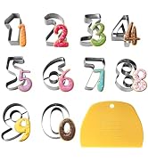 Number Cookie Cutters, 10 Pieces Stainless Steel Cookie Cutters for Baking, Baking Tool in Shape ...