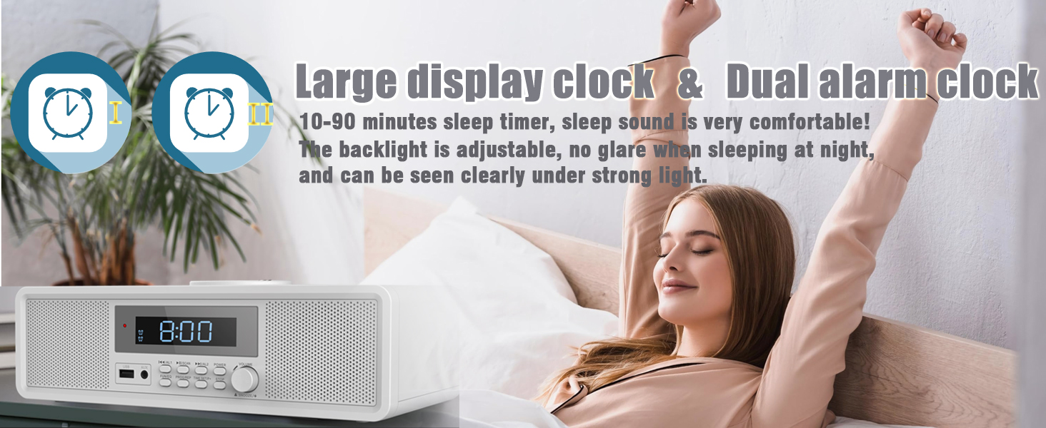 clock radio cd player stereo system white