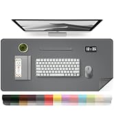 Leather Desk Pad Protector, Desk Mat, Large Mouse Pad, Non-Slip Desk Blotter, Office Laptop Desk ...