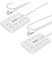 2 Pack JouleLoom Power Strip Surge Protector with 11 Outlets, 4 USB and 2 USB C Ports, 5 Ft Exten...