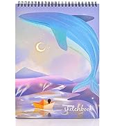 MEMX Sketch Book for Kids, 8”X11.5” 100 Pages(110gsm), Spiral Bound Artist Sketch Pad, Durable Ac...
