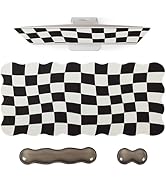 L-SPOUTTO Black Checkered Mouse Pad Set,Scalloped XXL Desk Mat + Ergonomic Mouse Wrist Rest + Gel...