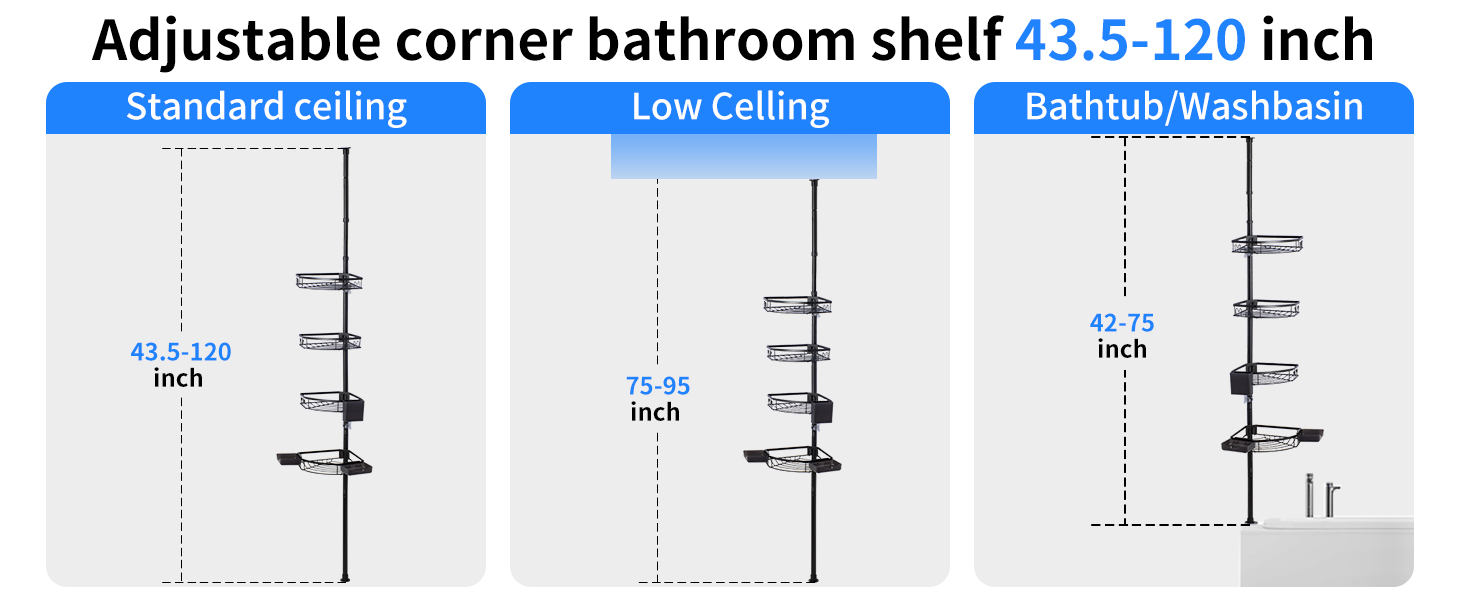 Floor to Ceiling Shower Organizer