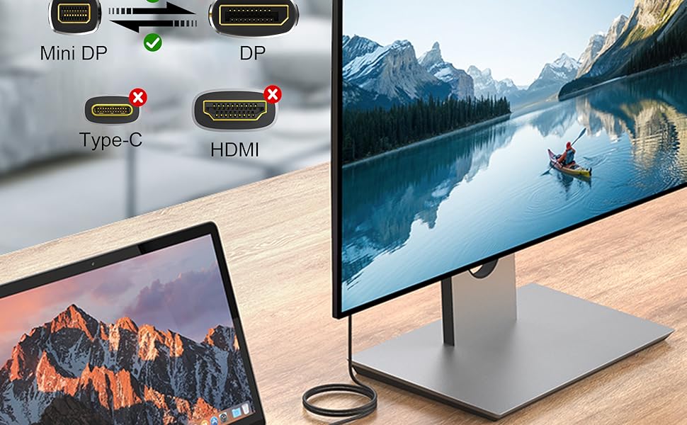 CHENLENIC displayport 2.1 mini displayport 2.1 16K cable thunerbolt 2 macbook dp2.1 dp16K cable