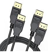 URELEGAN VESA Certified DisplayPort Cable 1.4 6 Feet 2-Pack, High Speed Display Port DP Cord 32.4...