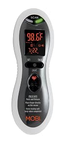 MOBI Ultra Pulse Ear & Forehead Digital Thermometer for Baby, Kids & Adults with Pulse Monitor, Talk...