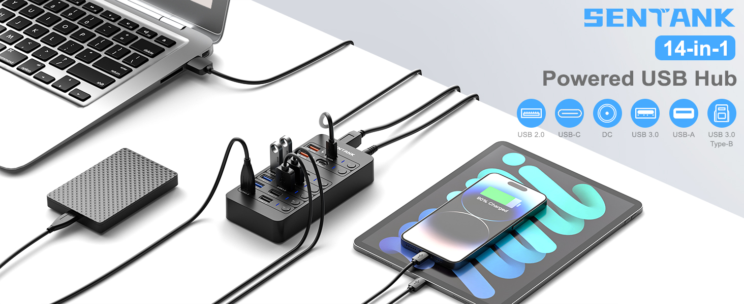 SENTANK 14-in-1 Powered USB Hub