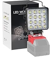 LIVOWALNY Portable LED Work Light for Milwaukee 18V Battery, 60W 6000LM Cordless Flashlight with ...