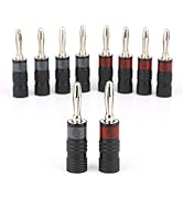 Sewell Silverback Pro Banana Plugs, Soldered + Screw Lock, Nickel Plated Wear and Corrosion Resis...
